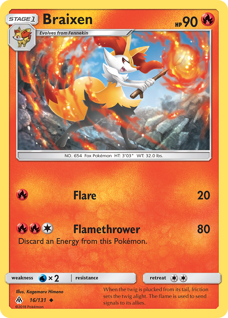 Braixen (16/131) [Sun & Moon: Forbidden Light] | Jack's On Queen