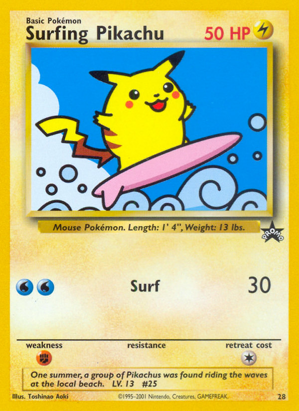 Surfing Pikachu (28) [Wizards of the Coast: Black Star Promos] | Jack's On Queen