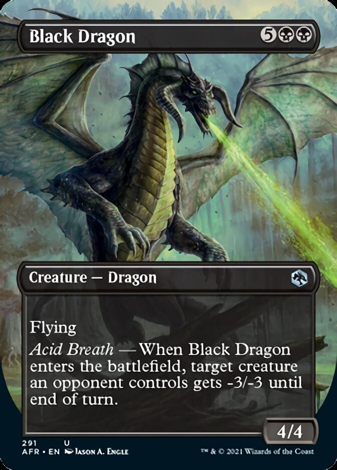 Black Dragon (Borderless Alternate Art) [Dungeons & Dragons: Adventures in the Forgotten Realms] | Jack's On Queen