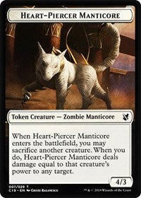 Heart-Piercer Manticore // Dragon Double-sided Token [Commander 2019 Tokens] | Jack's On Queen