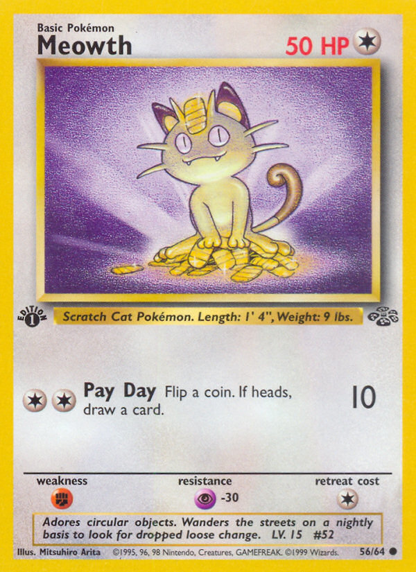 Meowth (56/64) [Jungle 1st Edition] | Jack's On Queen