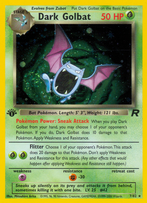 Dark Golbat (7/82) [Team Rocket 1st Edition] | Jack's On Queen