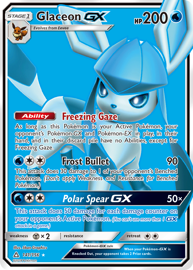 Glaceon GX (141/156) [Sun & Moon: Ultra Prism] | Jack's On Queen