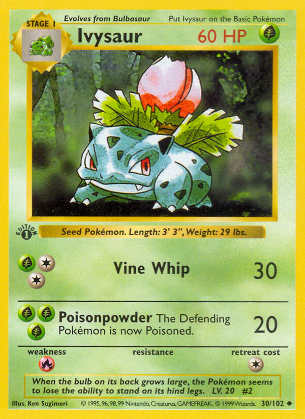 Ivysaur (30/102) (Shadowless) [Base Set 1st Edition] | Jack's On Queen