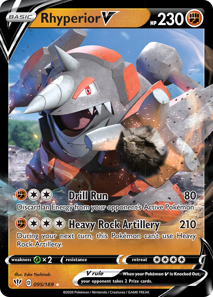 Rhyperior V (095/189) [Sword & Shield: Darkness Ablaze] | Jack's On Queen