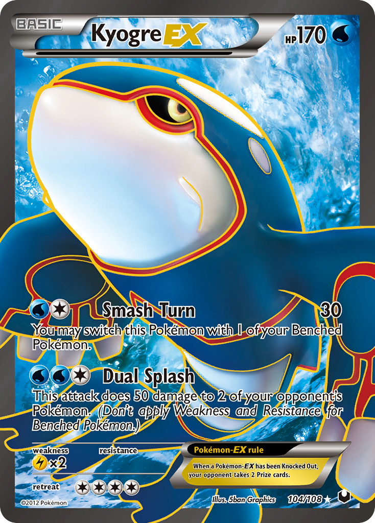Kyogre EX (104/108) [Black & White: Dark Explorers] | Jack's On Queen