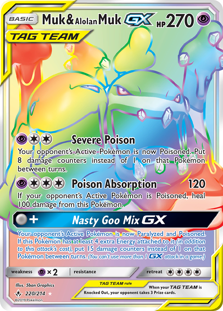 Muk & Alolan Muk GX (220/214) [Sun & Moon: Unbroken Bonds] | Jack's On Queen