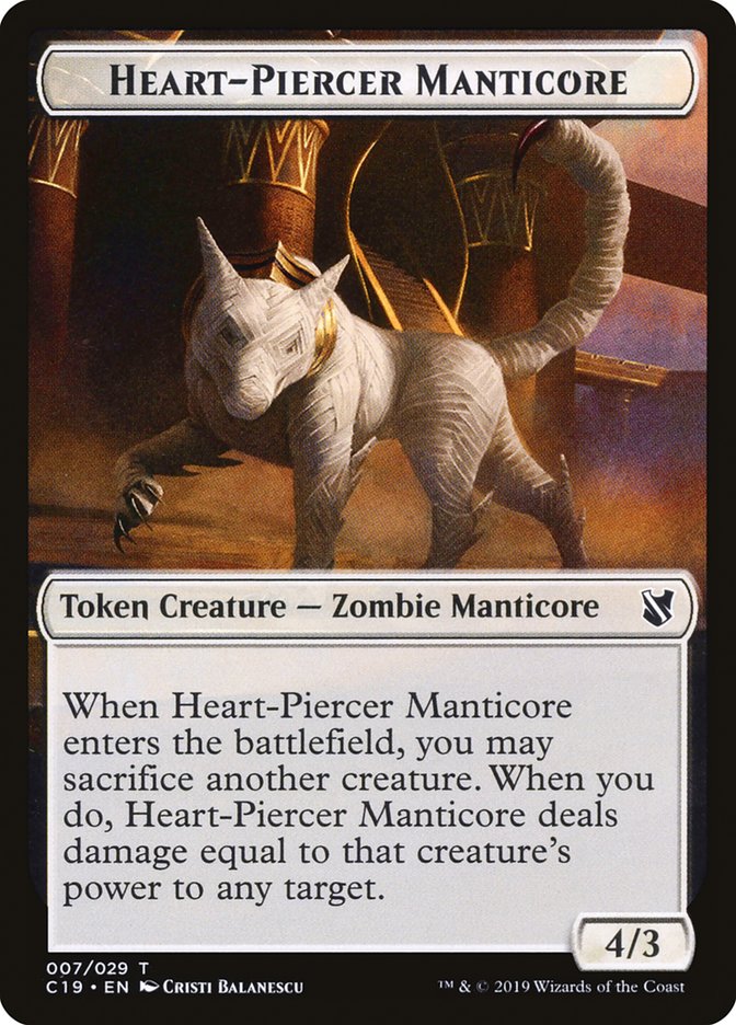 Heart-Piercer Manticore [Commander 2019 Tokens] | Jack's On Queen
