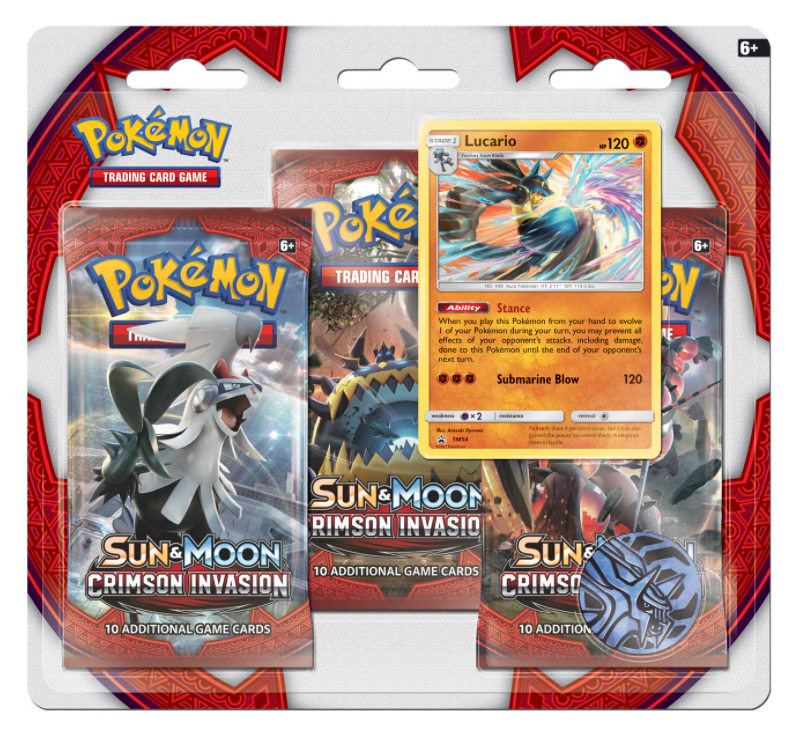 Sun & Moon: Crimson Invasion - 3-Pack Blister (Lucario) | Jack's On Queen