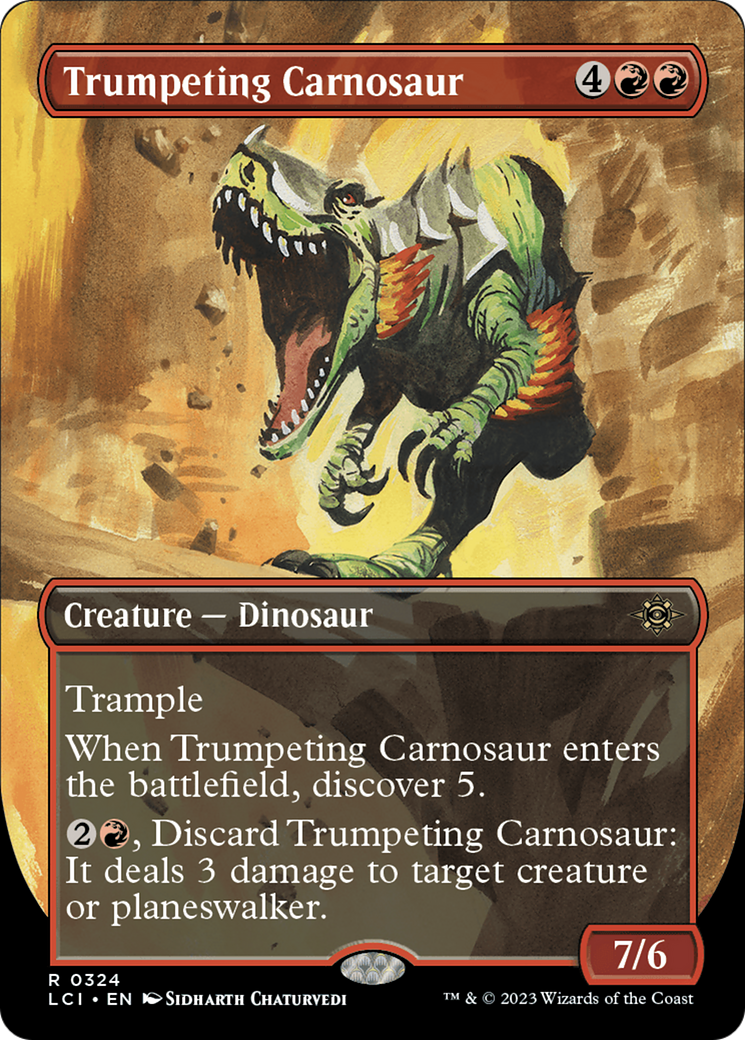 Trumpeting Carnosaur (Borderless) [The Lost Caverns of Ixalan] | Jack's On Queen