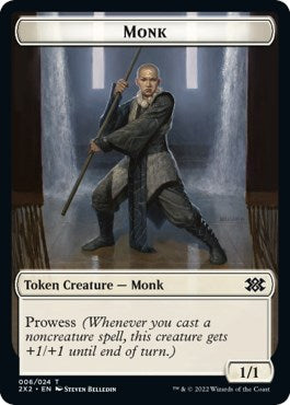 Wrenn and Six Emblem // Monk Double-sided Token [Double Masters 2022 Tokens] | Jack's On Queen