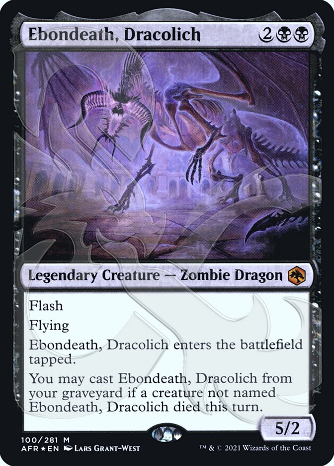 Ebondeath, Dracolich (Ampersand Promo) [Dungeons & Dragons: Adventures in the Forgotten Realms Promos] | Jack's On Queen