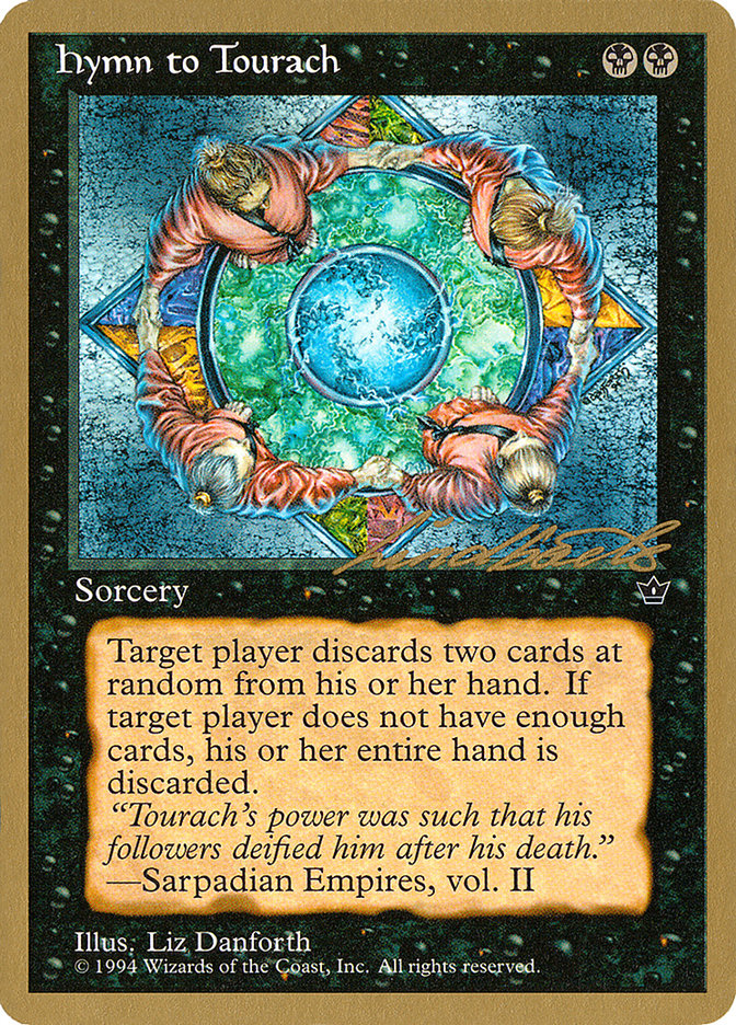 Hymn to Tourach (Circle) (Leon Lindback) [Pro Tour Collector Set] | Jack's On Queen