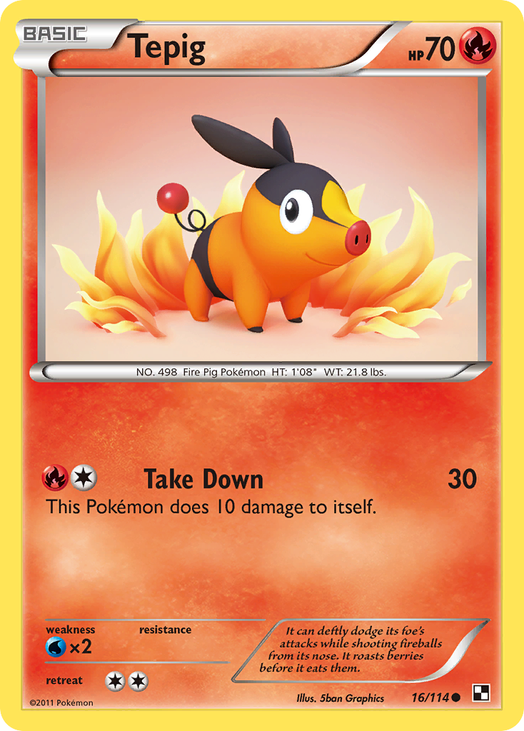 Tepig (16/114) [Black & White: Base Set] | Jack's On Queen