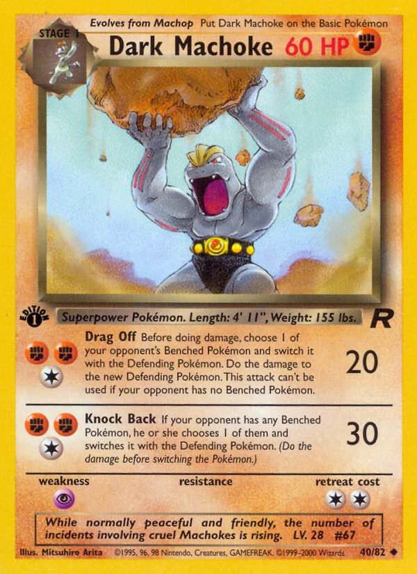 Dark Machoke (40/82) [Team Rocket 1st Edition] | Jack's On Queen