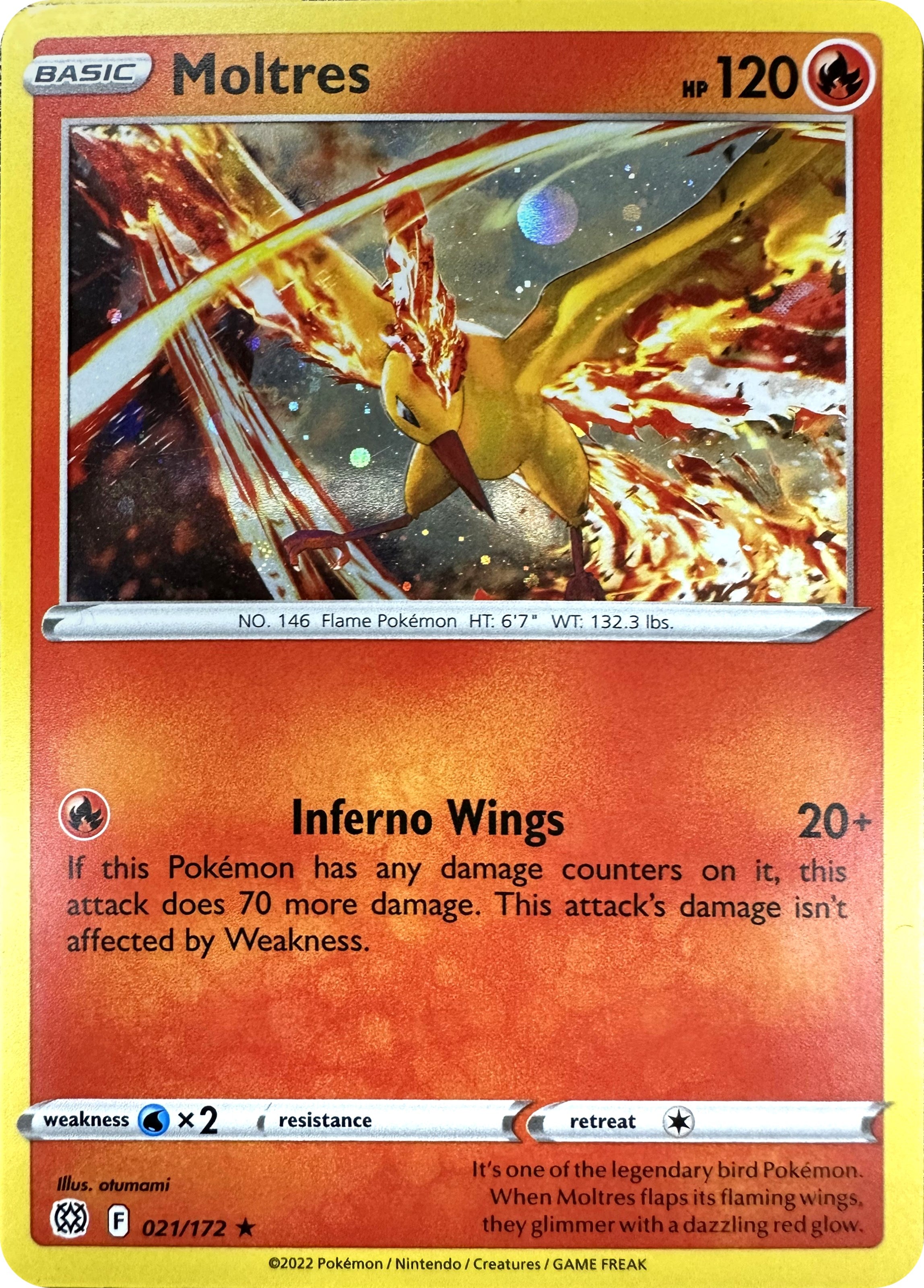 Moltres (021/172) (Cosmos Holo) [Sword & Shield: Brilliant Stars] | Jack's On Queen