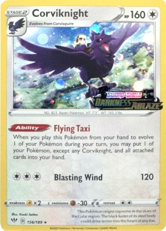 Corviknight (156/189) (Cosmos Holo) [Sword & Shield: Darkness Ablaze] | Jack's On Queen