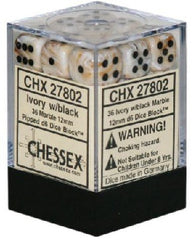 Chessex: D6 Marble™ Dice sets- 12mm | Jack's On Queen