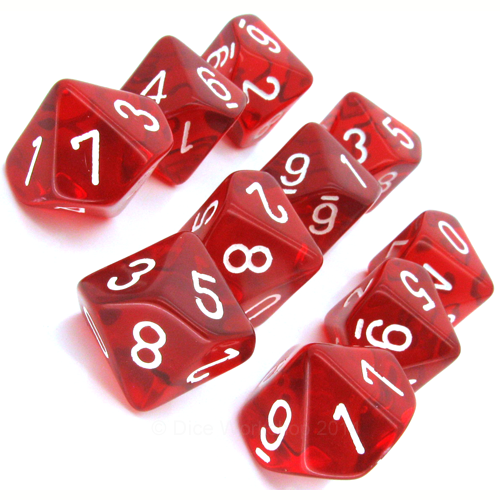 Chessex: Translucent D10 Dice Set | Jack's On Queen