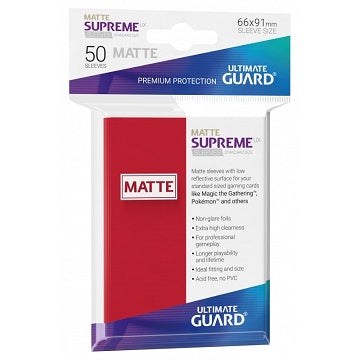 UG SLEEVES SUPREME UX MATTE RED 50CT | Jack's On Queen