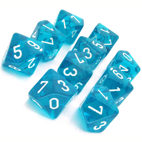 Chessex: Translucent D10 Dice Set | Jack's On Queen