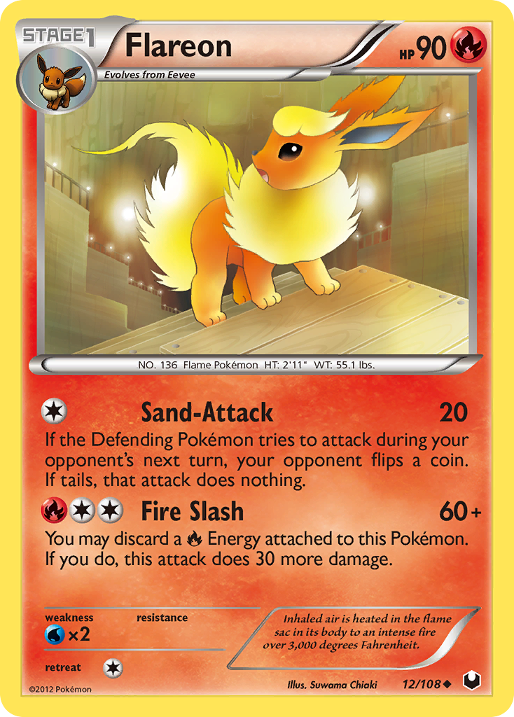 Flareon (12/108) [Black & White: Dark Explorers] | Jack's On Queen