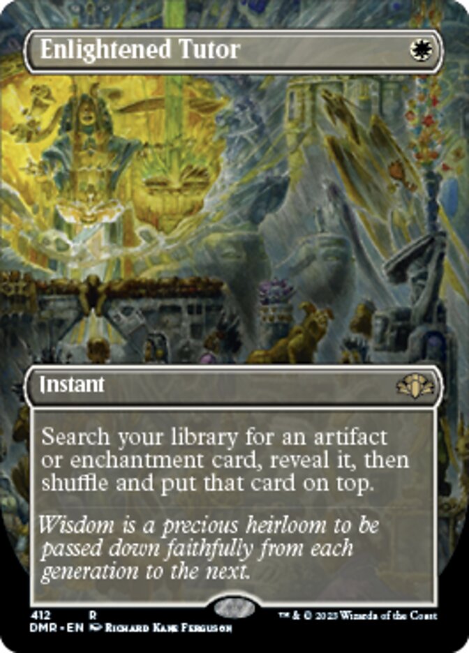 Enlightened Tutor (Borderless Alternate Art) [Dominaria Remastered] | Jack's On Queen