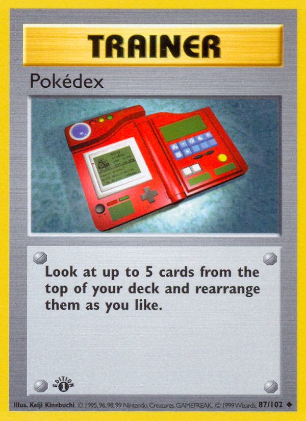 Pokedex (87/102) (Shadowless) [Base Set 1st Edition] | Jack's On Queen