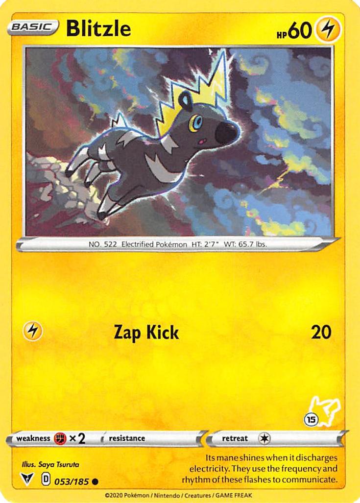 Blitzle (053/185) (Pikachu Stamp #15) [Battle Academy 2022] | Jack's On Queen