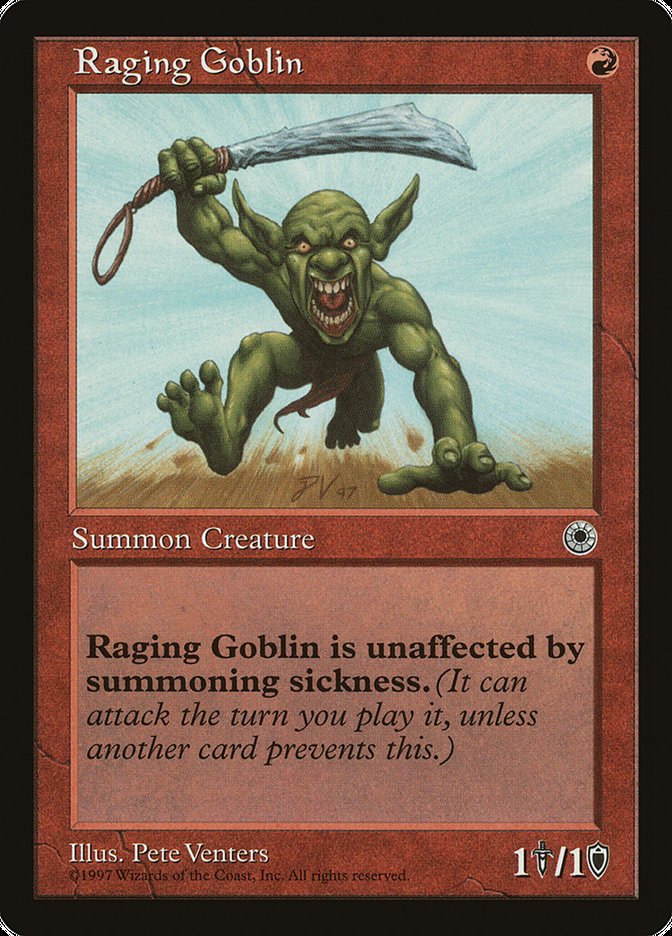Raging Goblin (No Flavor Text) [Portal] | Jack's On Queen