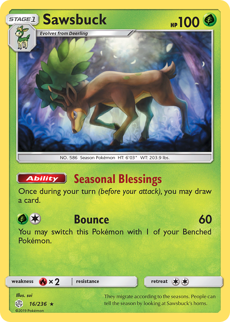Sawsbuck (16/236) [Sun & Moon: Cosmic Eclipse] | Jack's On Queen