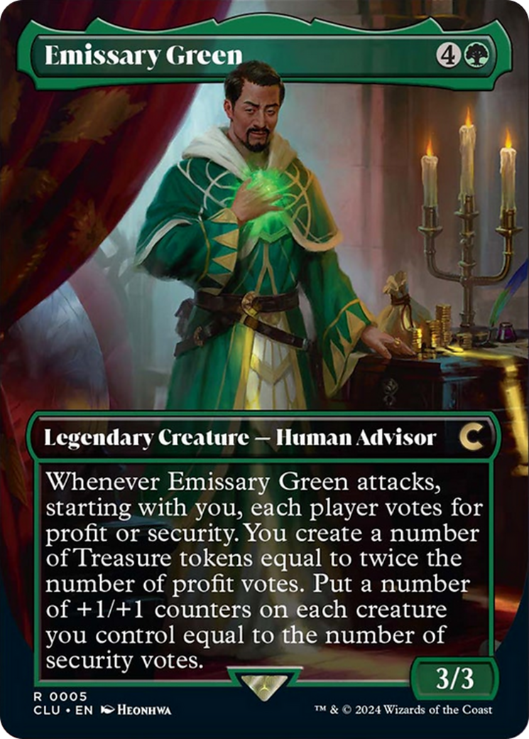 Emissary Green (Borderless) [Ravnica: Clue Edition] | Jack's On Queen