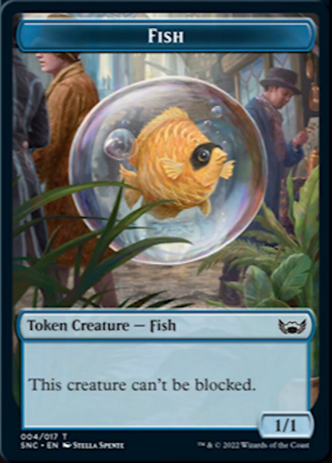 Clue // Fish Double-sided Token [Streets of New Capenna Commander Tokens] | Jack's On Queen