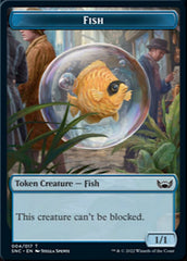Fish // Rhino Warrior Double-sided Token [Streets of New Capenna Tokens] | Jack's On Queen