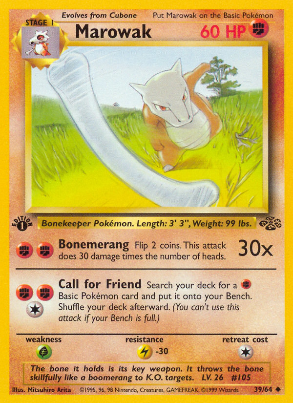 Marowak (39/64) [Jungle 1st Edition] | Jack's On Queen
