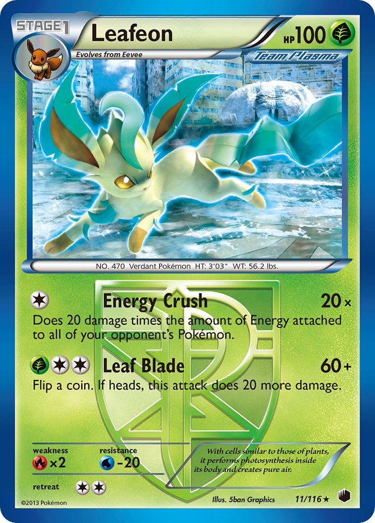 Leafeon (11/116) (Theme Deck Exclusive) [Black & White: Plasma Freeze] | Jack's On Queen