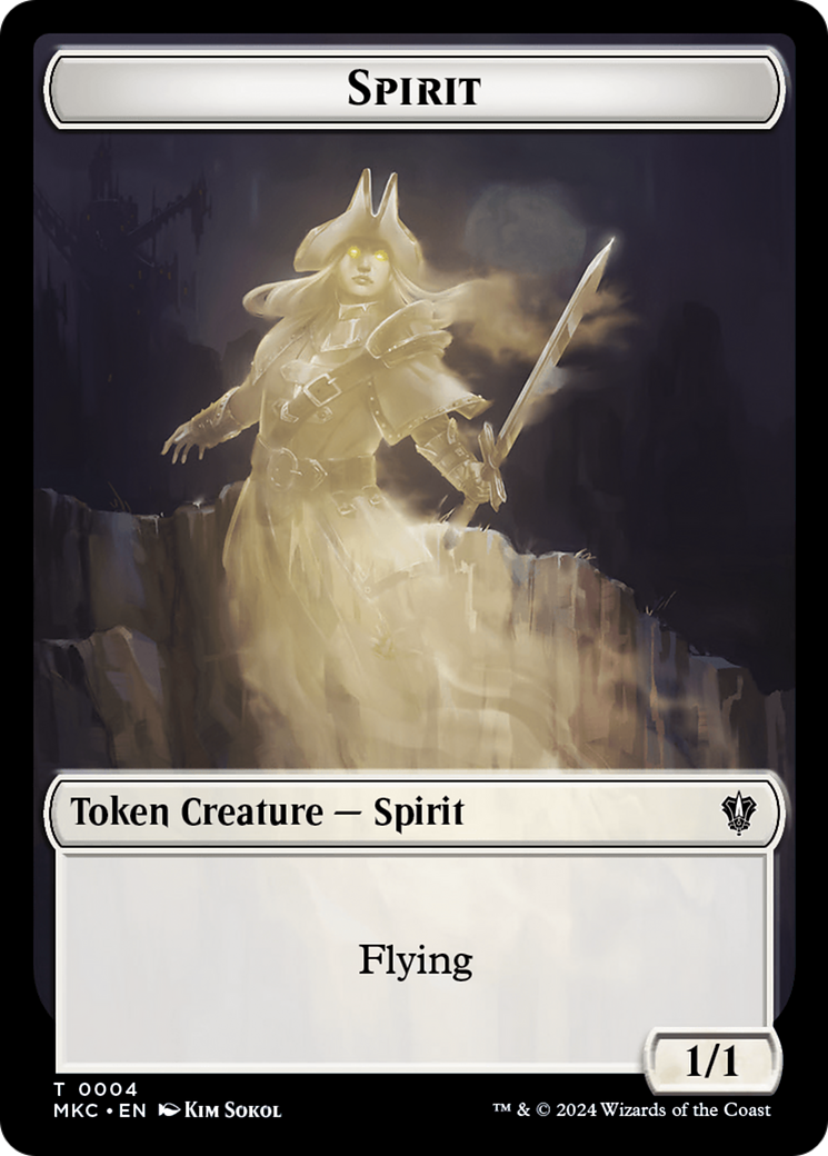 Spirit // Phyrexian Germ Double-Sided Token [Murders at Karlov Manor Commander Tokens] | Jack's On Queen