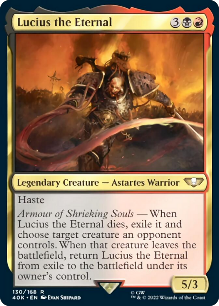 Lucius the Eternal (Surge Foil) [Universes Beyond: Warhammer 40,000] | Jack's On Queen