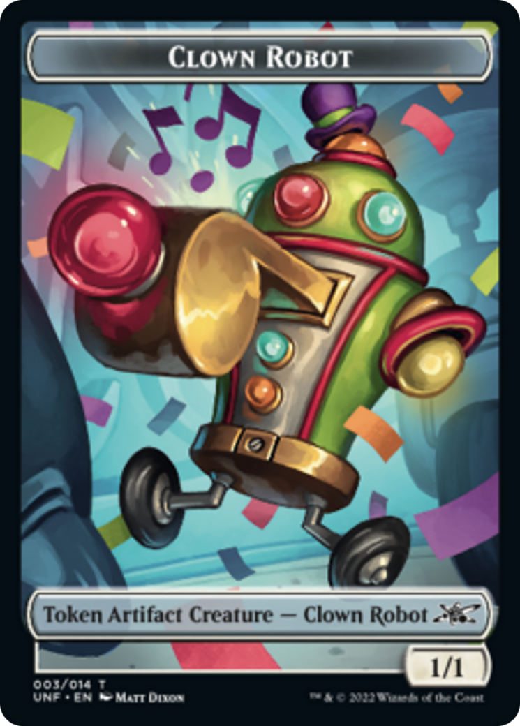 Clown Robot (003) // Food (011) Double-sided Token [Unfinity Tokens] | Jack's On Queen