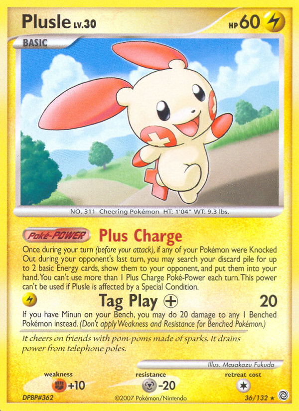 Plusle (36/132) [Diamond & Pearl: Secret Wonders] | Jack's On Queen