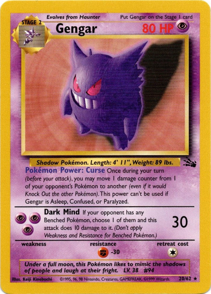 Gengar (20/62) [Fossil Unlimited] | Jack's On Queen