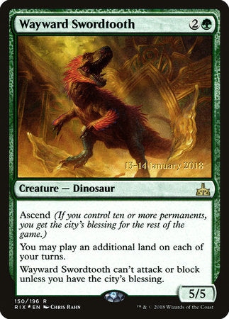 Wayward Swordtooth [Rivals of Ixalan Promos] | Jack's On Queen