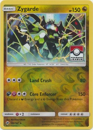 Zygarde (100/147) (League Promo) [Sun & Moon: Burning Shadows] | Jack's On Queen