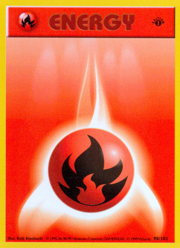 Fire Energy (98/102) (Shadowless) [Base Set 1st Edition] | Jack's On Queen