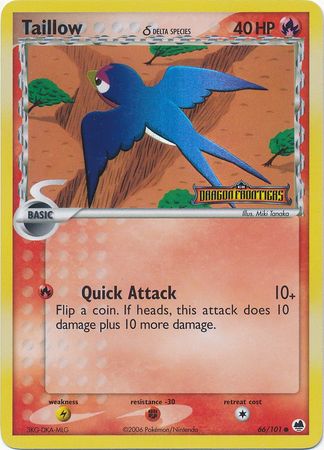 Taillow (66/101) (Delta Species) (Stamped) [EX: Dragon Frontiers] | Jack's On Queen