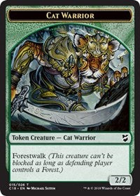 Cat Warrior // Elemental Double-sided Token [Commander 2018 Tokens] | Jack's On Queen