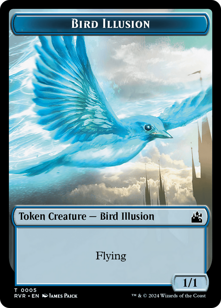 Spirit (0018) // Bird Illusion Double-Sided Token [Ravnica Remastered Tokens] | Jack's On Queen