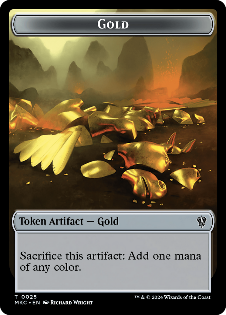 Gold // Treasure Double-Sided Token [Murders at Karlov Manor Commander Tokens] | Jack's On Queen