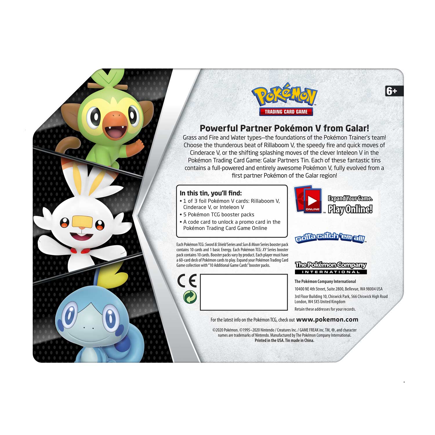 Sword & Shield - Galar Partners Collector's Tin (Rillaboom V) | Jack's On Queen
