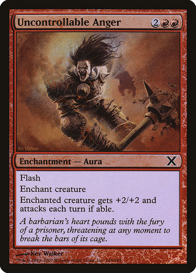 Uncontrollable Anger (Premium Foil) [Tenth Edition] | Jack's On Queen